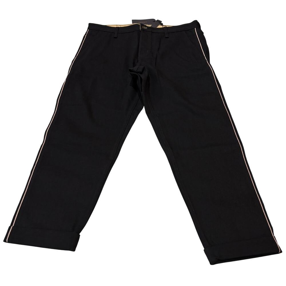 RAG & BONE Side Piping Tuxedo Denim Chino Pants Black Size 36